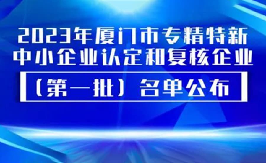 海峡智汇获2023年厦门市专精特新中小企业认定